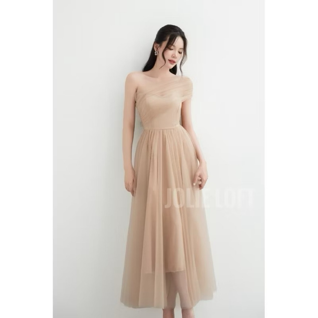 Váy nữ dự tiệc cúp ngực nude thiết kế Velvet Dress JOLIE LOFT, đầm dáng dài sang trọng đi chơi