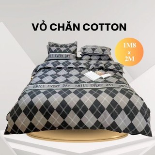 Vỏ chăn 1m8x2m Cotton Poly lồng được ruột, có khóa kéo, họa tiết, vỏ mền vải nhập khẩu, bọc chăn phong cách Hàn Quốc