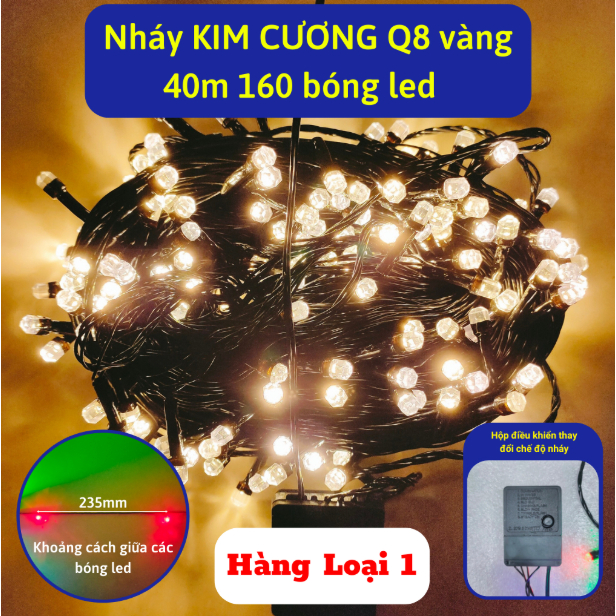 Đèn nháy 40M Kim Cương - Led trang trí ngoài cộng đồng - chống nước (điều khiển nháy nhiều chế độ)