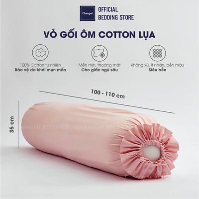 Vỏ gối ôm Changmi Bedding 100% Cotton Sateen tự nhiên - 35 x 110 cm (1 chiếc)