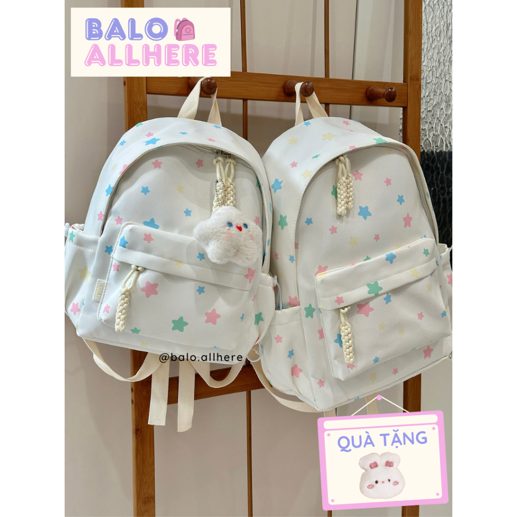 [ORDER] Ba Lô Phong Cách Hàn Quốc Dễ Thương Đơn Giản Đa Năng Họa Tiết Sao BL09