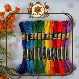 SET 12 TÉP CHỈ THÊU - MÀU NHƯ HÌNH / Chỉ thêu DC - CXC [ D - 04 ]