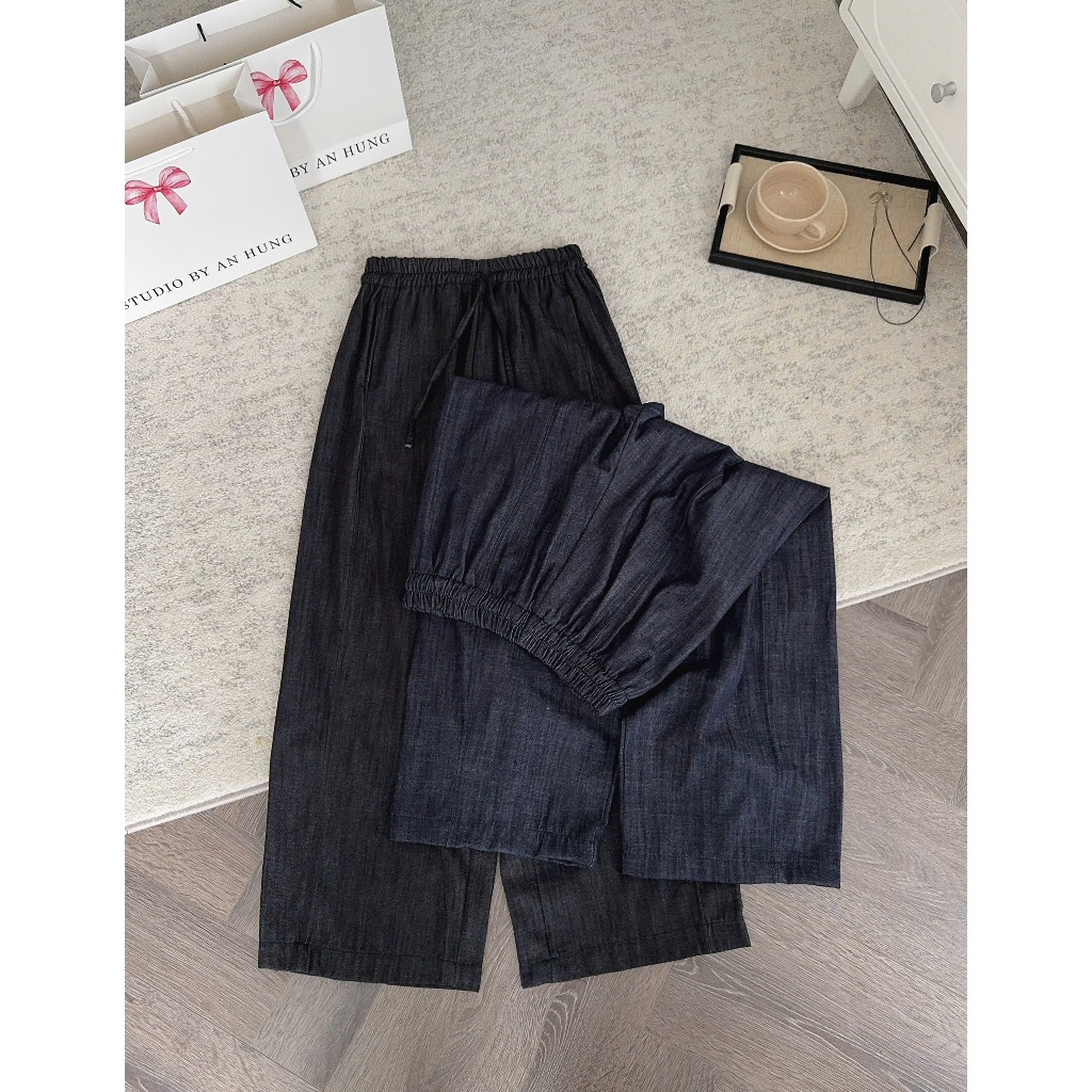 (Hàng QC L1) Quần jean xanh đậm Hari ống suông rộng dáng đứng phom rộng Q2117 | BigBuy360 - bigbuy360.vn