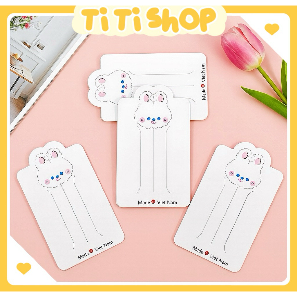 Bộ 20 Tag Thẻ Bìa Giấy Treo Hình Thỏ Dễ Thương Đựng Phụ Kiện,Kẹp Tóc,Cột Tóc,Đồ Handmade - Bao Bì Ti