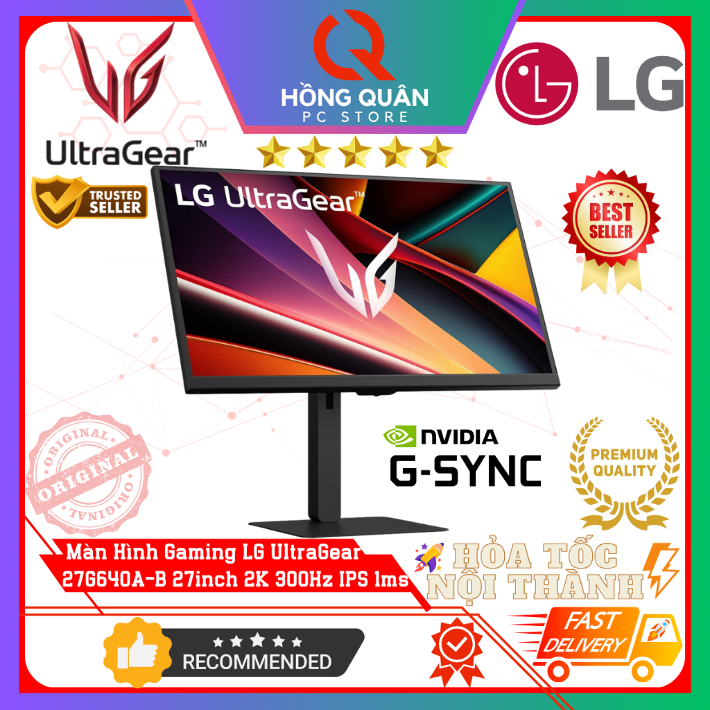 Màn Hình LG UltraGear 27G640A-B 27inch IPS 2K 300Hz G-Sync HDR400 1ms GtG Speaker New - Hàng Chính Hãng Bảo Hành 2 Năm | BigBuy360 - bigbuy360.vn