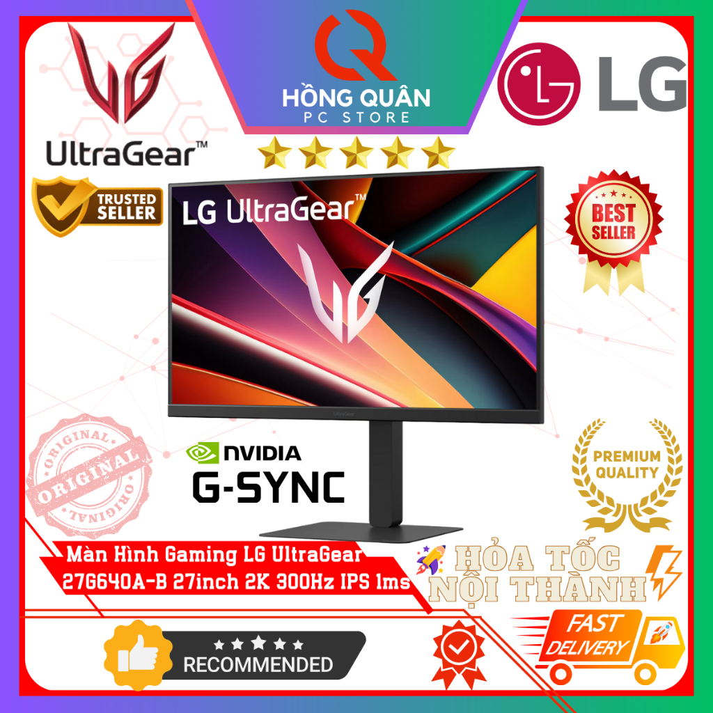 Màn Hình LG UltraGear 27G640A-B 27inch IPS 2K 300Hz G-Sync HDR400 1ms GtG Speaker New - Hàng Chính Hãng Bảo Hành 2 Năm | BigBuy360 - bigbuy360.vn