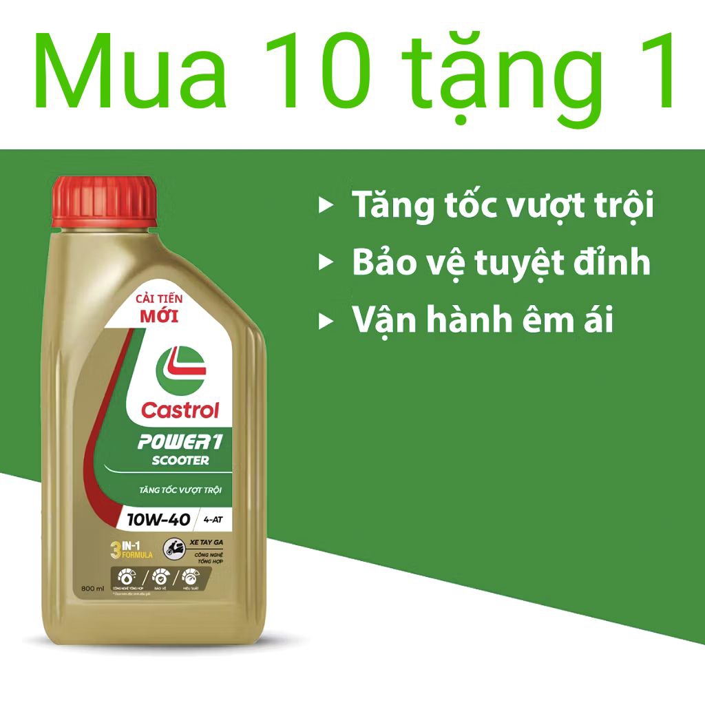 Dầu nhớt Castrol power 1 cải tiến mới cho xe máy........