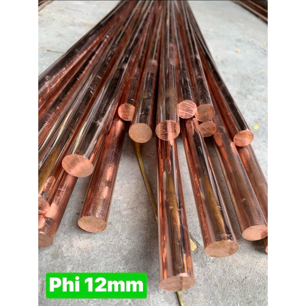 Đồng đỏ ;tròn đặc ;phi 12mm (đường kính 12mm) dài 1m