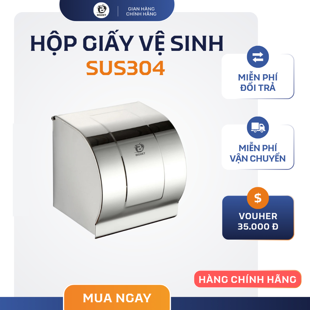 [MỚI] Hộp Giấy Vệ Sinh Inox SUS304 BIGDET – Chống Gỉ, Chống Nước, Sang Trọng – AZ HOME VN