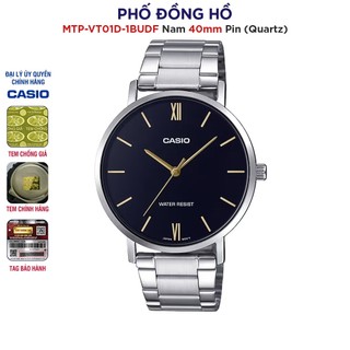 Đồng hồ nam dây kim loại casio anh khuê mtp-vt01d-1budf