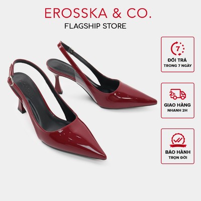 EROSSKA - Giày cao gót nữ mũi nhọn trơn kiểu dáng đơn giản màu đỏ 8cm - EH055