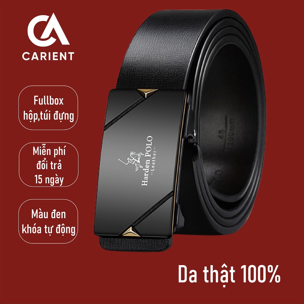 Thắt lưng nam da bò cao cấp CARIENT HDP18 khóa sang trọng hợp kim chống rỉ chính hãng