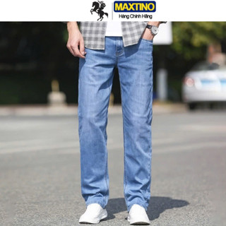  Quần Jean Nam MAXTINO  Quần Bò nam dáng suông Co Giãn Ống Rộng có Big Size Phong Cách Lịch Sự 