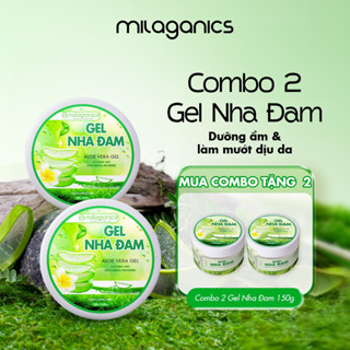   MUA 2 TẶNG 2  Combo 2 gel lô hội dưỡng ẩm đa năng MILAGANICS gel nha đam tươi cấp nước da khô 150g 