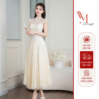  YM Concept Đầm Dự Tiệc Ren Hoa Dáng Xoè Tay Ngắn Hở Lưng - Đầm Dự Tiệc Sang Trọng Thanh Lịch D1444 
