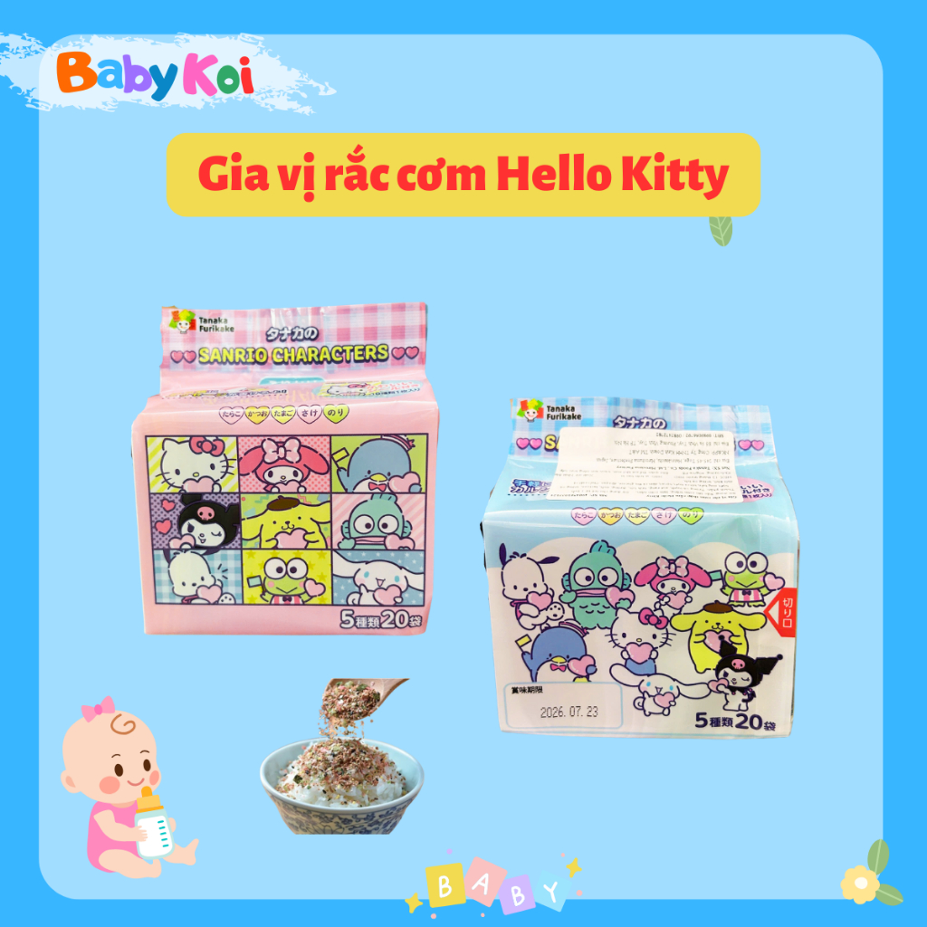 Gia vị rắc cơm Hello Kitty Nhật gồm 20 gói nhỏ (Date 06/2026)