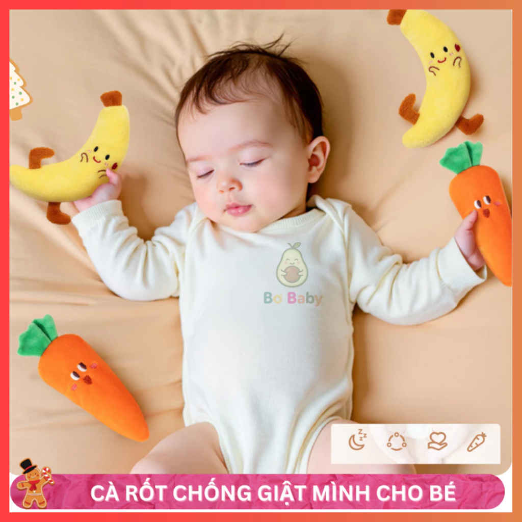 Cà Rốt Đeo Tay Chống Giật Mình Cho Bé - Đồ Chống Giật Mình Cho Bé Chất Liệu Bông Mềm Mịn, Êm Ái, Dễ Thương