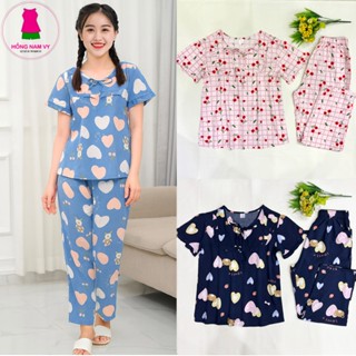  Bộ tole lanh nữ tay ngắn quần dài 47-75kg tole 2 da đẹp mát DN01 