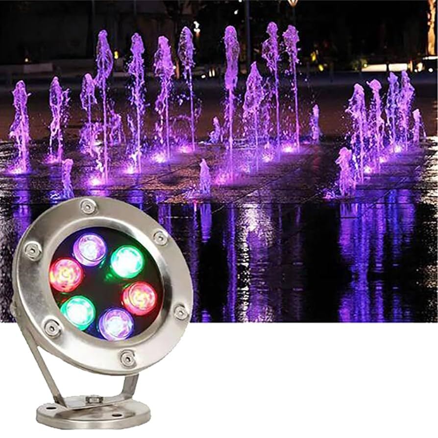 Đèn LED âm nước 6w chân đế cho đài phun nước cảnh quan sân vườn trang trí đèn ngoài trời