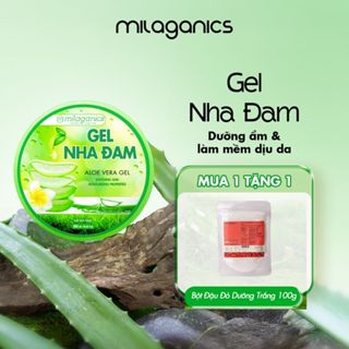  Gel cấp nước lô hội tươi làm mềm phục hồi da khô MILAGANICS gel nha đam tươi dưỡng ẩm dịu da 300ml 