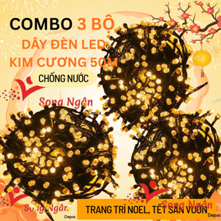  Combo 3 Bộ Dây Đèn LED Nháy chớp Kim Cương đèn trang trí cây thông noen trang trí tết ngoài trời 