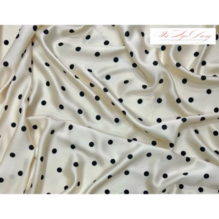Vải Lụa Satin chấm bi