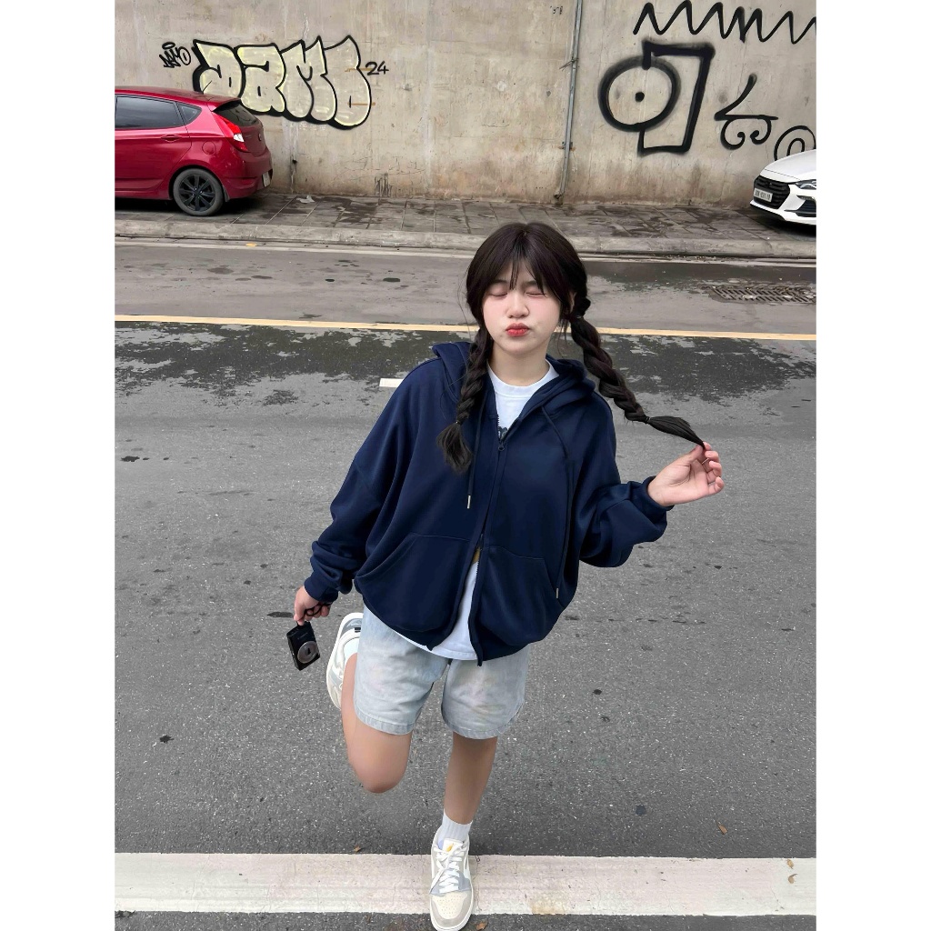 Áo Khoác Hoodie Zip Boxy Miucho Nỉ 2 Da Cao Cấp Dày Dặn Mềm Mại Thoáng Mát HXT02 | BigBuy360 - bigbuy360.vn