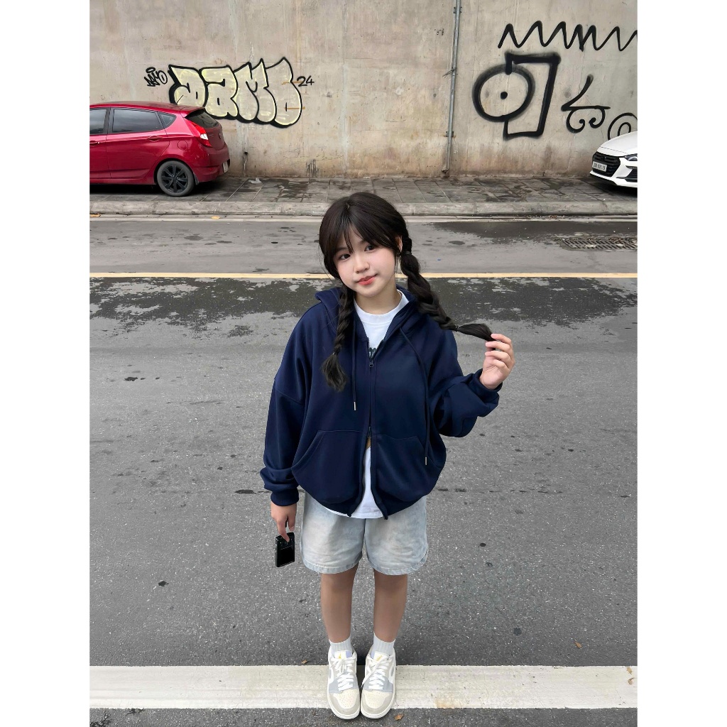 Áo Khoác Hoodie Zip Boxy Miucho Nỉ 2 Da Cao Cấp Dày Dặn Mềm Mại Thoáng Mát HXT02 | BigBuy360 - bigbuy360.vn