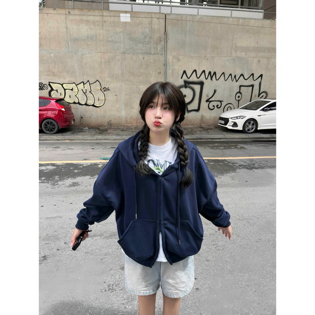 Áo Khoác Hoodie Zip Boxy Miucho Nỉ 2 Da Cao Cấp Dày Dặn Mềm Mại Thoáng Mát HXT02 | BigBuy360 - bigbuy360.vn