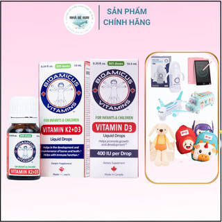  Bioamicus Vitamin D3K2 mk7 Giúp Bé Tăng Hấp Thu Canxi K2D3 Tăng Chiều Cao Tối Đa 