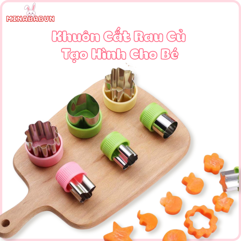 Khuôn Cắt Rau Củ 3 Món Và  8 Món Tạo Hình Rau Củ Cho Bé,  Bộ Khuôn Cắt Tạo Hình Rau Củ Nhà Bếp