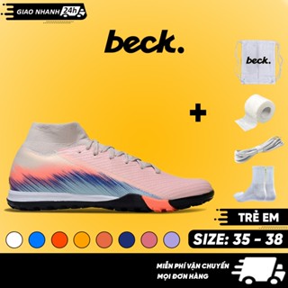  Giày Bóng Đá Trẻ Em Sup'erfly 10 Elite Cổ Cao BECK Đế Đinh TF Bám Sân Các Màu Sắc Sân Cỏ Nhân Tạo 