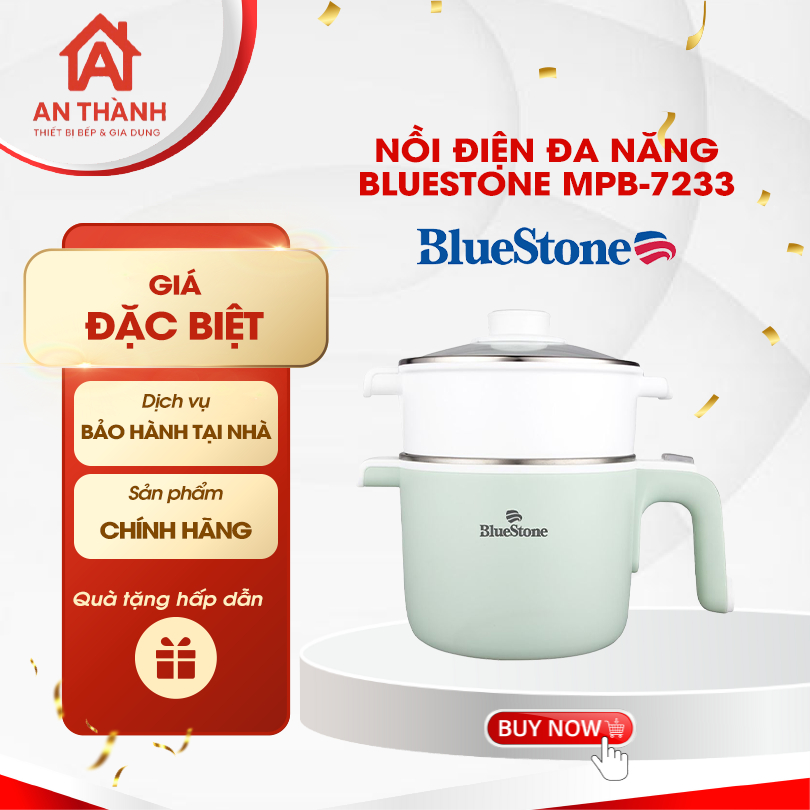 NỒI ĐIỆN ĐA NĂNG BLUESTONE MPB-7233 – Nồi điện cao cấp, chiên, xào, lẩu, hấp, nấu đều ngon