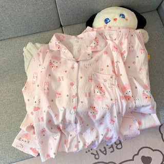  Bộ pijama cho bé gái  dài tay mèo hồng,melody sz 8-30kg đồ ngủ cho bé gái dài tay thu đông có túi 