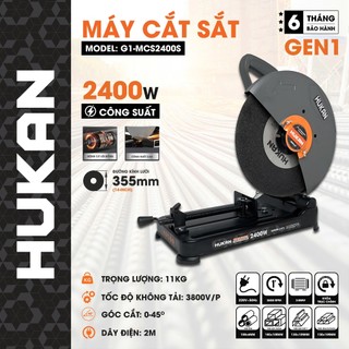  Máy cắt sắt bàn HUKAN G1-MCS2400S Công suất 2400w Đường kính đĩa 355 Tặng 1 đĩa cắt 