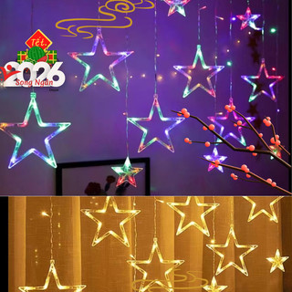 Dây Đèn Led Nháy Trang Trí 3M Thả Rủ Ngôi Sao, Màn Thả Đèn Trang Trí Trong Nhà Ngoài Trời Cửa Sổ