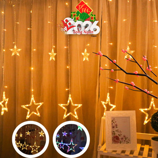 Dây Đèn Led Nháy Trang Trí 3M Thả Rủ Ngôi Sao, Màn Thả Đèn Trang Trí Trong Nhà Ngoài Trời Cửa Sổ