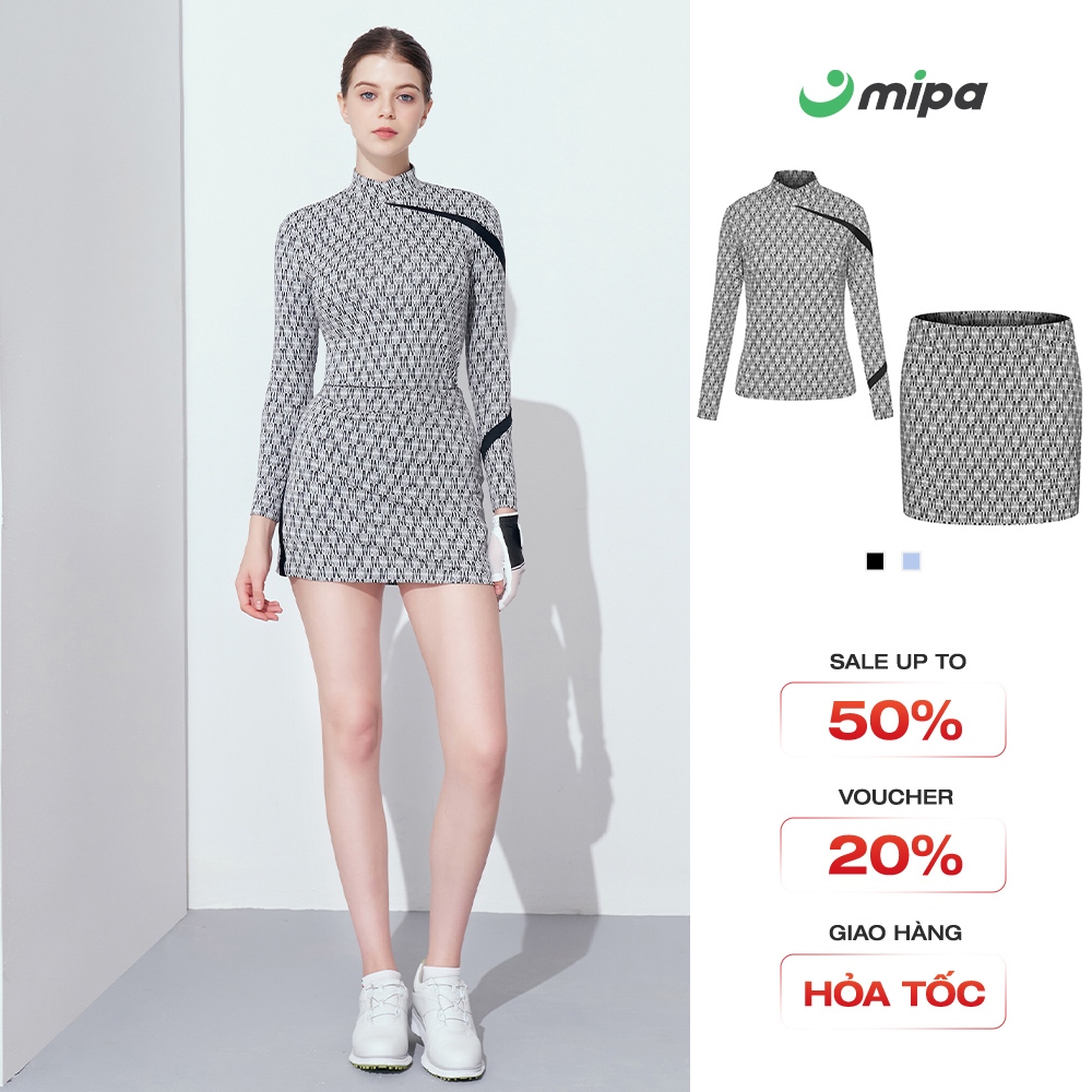 Bộ đồ nữ Áo Polo dài tay Chân váy MIPA thời trang Golf Pickleball Tennis chống tia UV co giãn Nala T