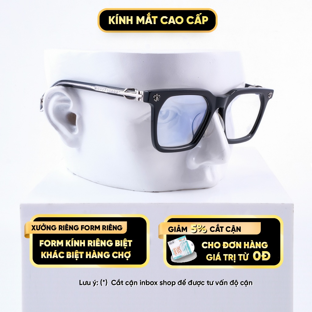 Gọng kính cận CH8266 cho nam nữ nhựa acetate nguyên khối cao cấp đẹp chống tia UV WHCH96