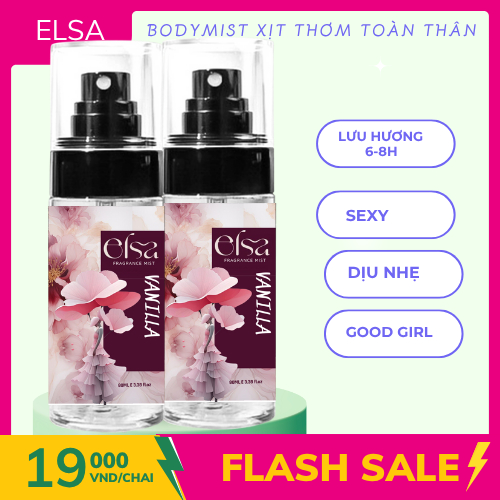 (MUA 4 TẶNG 1) xịt thơm toàn thân Elsa 80ml, bodymist dịu nhẹ, ngọt ngào cho học sinh sinh viên khử mùi cơ thể