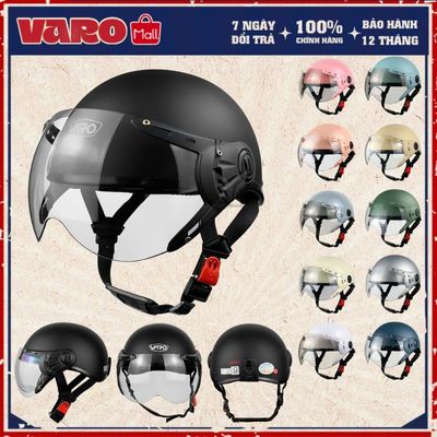 Mũ bảo hiểm nửa đầu VARO A33K có kính chắn gió cao cấp bảo vệ an toàn