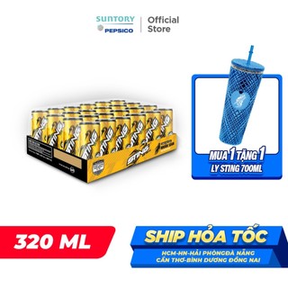  Thùng 24 Lon Nước Tăng Lực Sting Vàng  320ml lon  