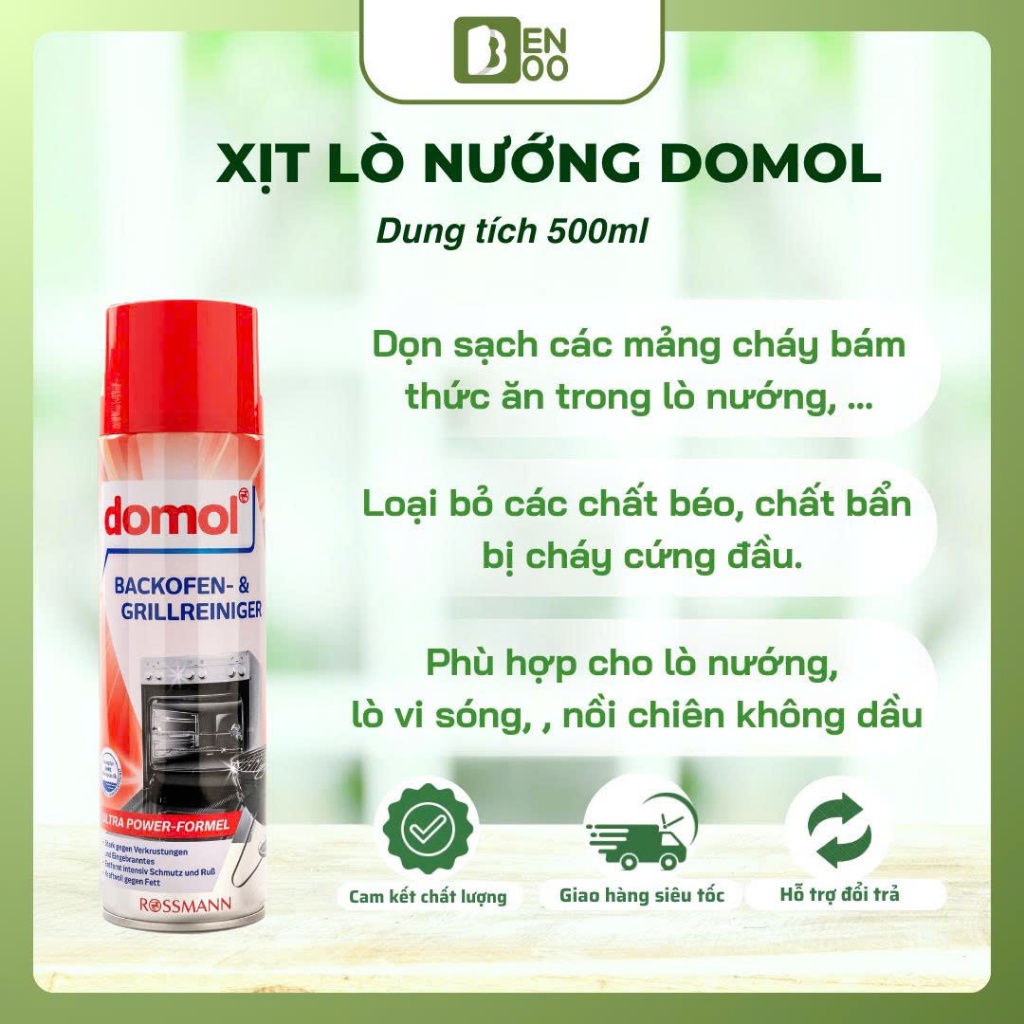 Chai Xịt Vệ Sinh Lò Nướng, Lò Vi Sóng, Nồi Chiên Không Dầu 500ml Denkmit Domol - Hàng Đức Chính Hãng.