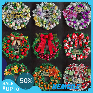  Tặng đèn - Vòng hoa noel 40cm handmade vòng nguyệt quế trang trí giáng sinh,treo cửa trang trí tường KSLM002 