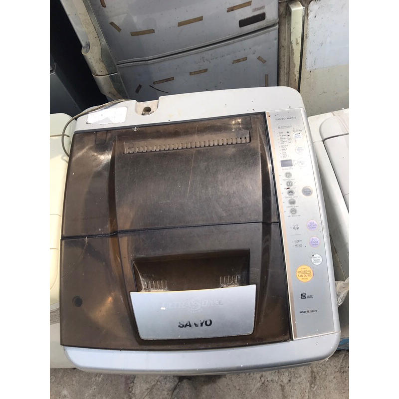 Nắp máy giặt Sanyo ASW-U780HT cũ tháo máy( có nứt chút) 45x48cm