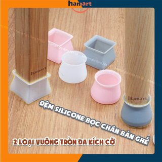  COMBO 4 Miếng Lót Chân Bàn Ghế Silicon Bọc Chân Bàn Ghế Vuông & Tròn Tiện Lợi 