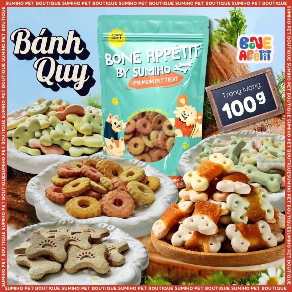 Bánh quy thưởng cho chó Bone Appetit (gói nhỏ Net 60g) snack dinh dưỡng và bánh thưởng cho chó
