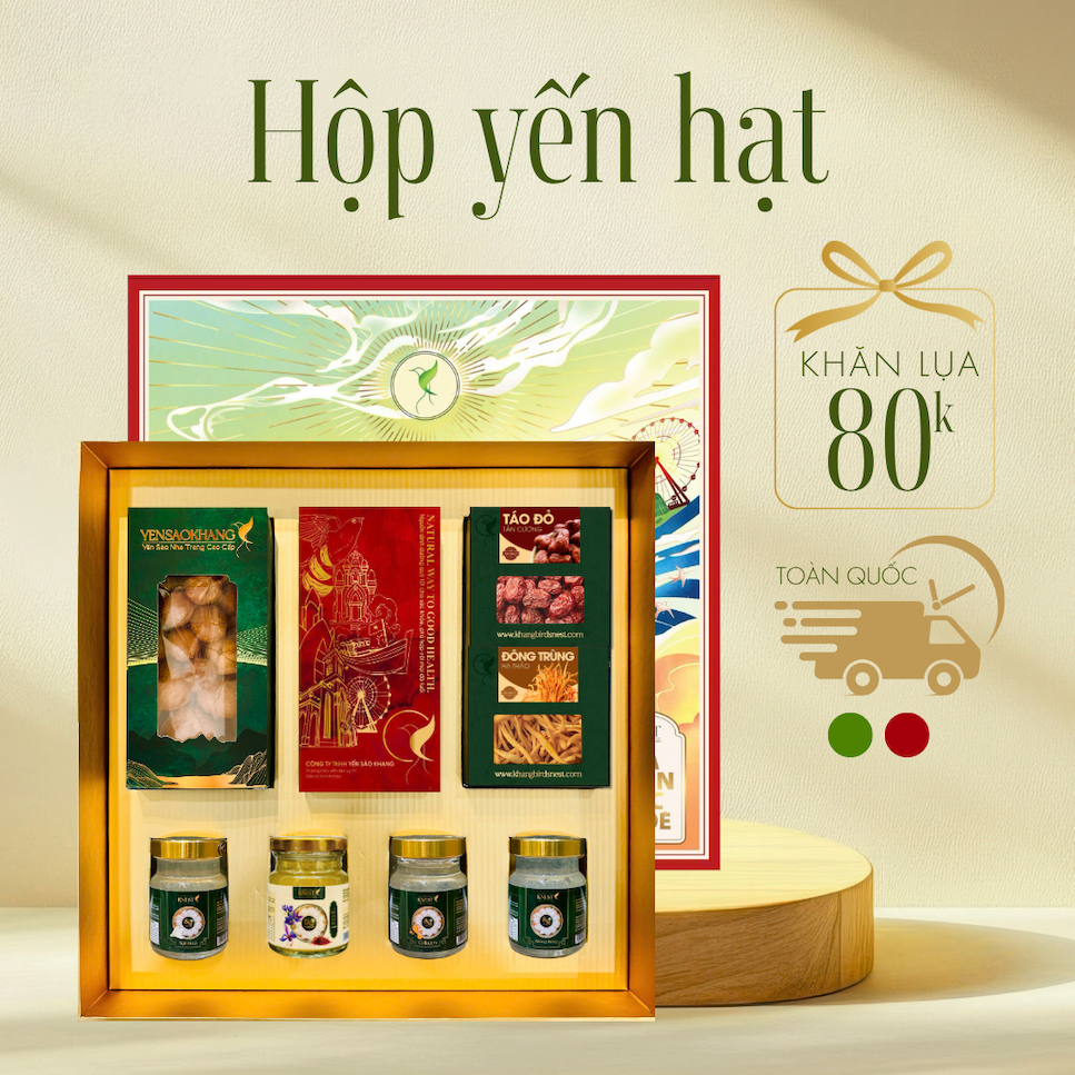 Set quà yến dinh dưỡng KNEST 8g-12g YẾN SÀO KHANG tặng bạn bè đối tác người thân yến hũ 75ml