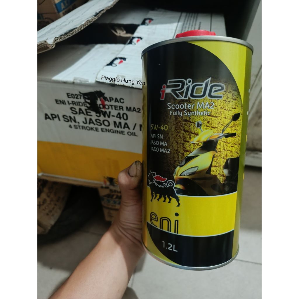 dầu Eni 5W40 1,2 lít , dầu nhớt tổng hợp Eni đi 3000km cho xe tay ga vespa Piaggio