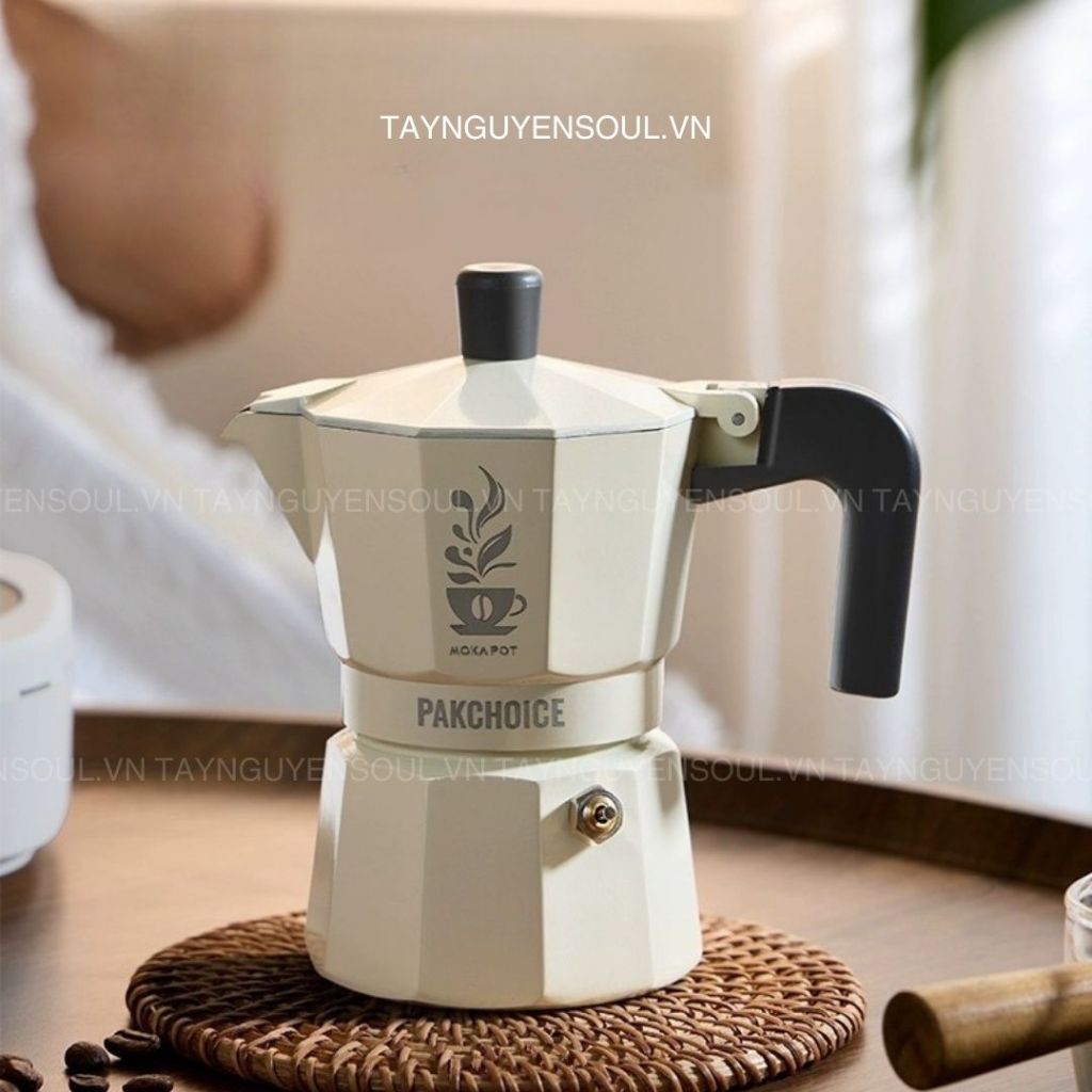 Ấm Pha Moka Pot Espresso Thủ Công Van Đôi Tăng Áp